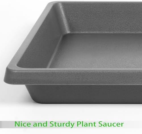 Square Plant Saucer 14 Inch 2 Pack, 6 8 10 12 13 16 18 20 Durable Plastic Plant Trays for Pots-Indoor Outdoor, Durable and Thicker Large Plant Drip Trays, Flower Planter Saucers for Potted Plants - Image 4