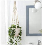 Macrame Plant Hanger 2pcs Handmade Macrame Plant Hanger Flower Pot Cotton Rope Indoor Hanging Planter Basket with Wood Beads Decorative - Image 3