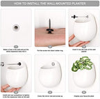 Mkono 4 Inch Wall Mounted Planter Round Ceramic Hanging Plant Holder Decorative Flower Display Vase Succulent Pots for Indoor Plants, Set of 3, White (Plants NOT Included) (Pack of 2) - Image 7