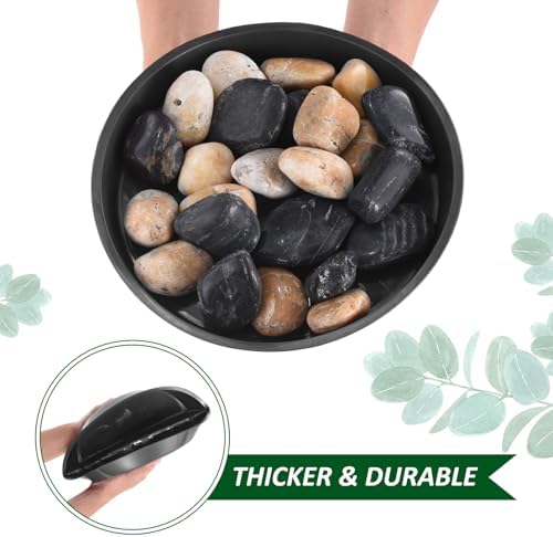 PATIKIL 6 Pack Plastic Plant Saucer, 18 Inch Plant Tray for Pots Round Plant Dish Plant Drip Trays Water Tray for Indoors Outdoors Garden, Gray - Image 5