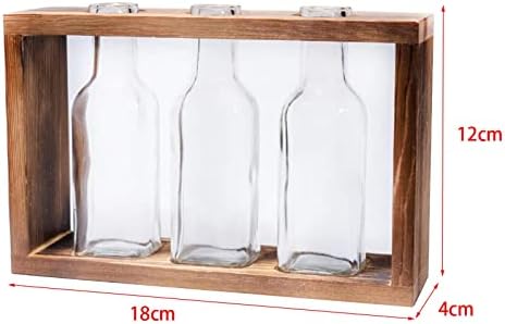 Terrarium Vases Wooden Frames Transparent Glass Tubes Plant Propagation Tube Vase Gardening Art Home Office Decor (3 Bottle) - Image 2