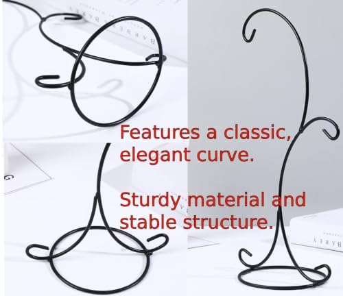 14.2 Inches Tall Iron Ornament Display Stand with Double Hooks, 【6 Pack】, Black Pothook Stand, Tabletop Ornament Hanger for Hanging Air Plants, Glass Terrariums, Planters, Pictures & Globes, Sturdy Balanced Tabletop Decor for Home Office Party Wedding ... - Image 5