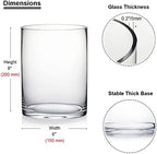 Enova Floral Set of 4 Clear Cylinder Glass Vase 6W x 8H Inches, Clear Flower Vases, Pillar Candle Hurricane Floating Candle Holder Vase, Glass Flower Vase for Wedding Centerpieces, Home Décor - Image 2