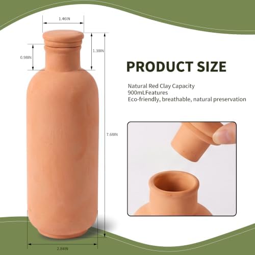 4 Pack Terracotta Self Watering Plant Bottles 900ml Automatic Clay Watering Globes with Free Garden Fork Spoon for Houseplants Outdoor Garden Plants - Image 2