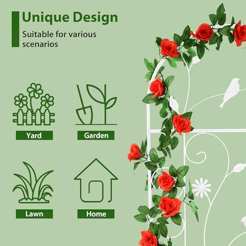 2 Pack 86.5" x 19.7" Metal Garden Trellis for Climbing Plants, White - Image 3
