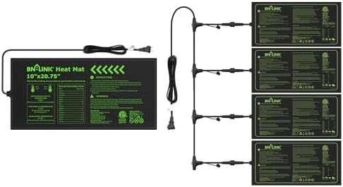 BN-LINK Durable Seedling Heat Mat for Seed Starting 10" x 20.75" and Daisy Chainable Warming Mat Plant Heating Pad for Seed Germination, Indoor Growing, Hydroponic, Greenhouse, ETL Listed by BN-LINK