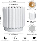 Ceramicfor Ceramic Plant Pot, 9.6 Inch, White - Image 3