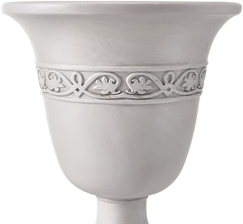 Merax 2 Set 20.47" H Classic Outdoor Planter with Drainage, Antique White - Image 6