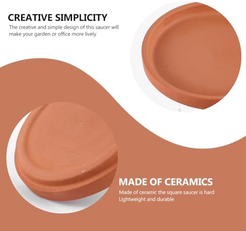 SEWACC 5 Pcs Pottery Plant Saucers, 5. 1 Inch Clay Pot Trays for Indoor and Outdoor Plants, Chocolate Terracotta Flower Pot Holder, Waterproof Planter Plates for Home and Office - Image 5