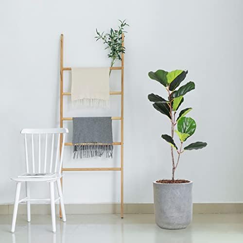 Round Concrete Planter Pot, Large Cement Planter Containers with Drainage Hole for Indoor Plants & Outdoor,12.3" H, Slate Gray - Image 3