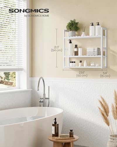SONGMICS Bamboo Bathroom Shelf, 3-Tier Adjustable Plants Rack - Image 3