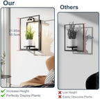 Shineled Wall Plant Holder, Indoor Plants Holders with Remote Grow Lights, Plant Shelves Hanging Planters, Framed Plants Holder for Living Room, 2 Pack - Image 4