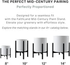 FaithLand 10 Inch Fiberstone Planter - Lightweight Modern Cylinder Plant Pot with Drainage Hole & Plug, Indoor Outdoor Use, Matte White - Image 6