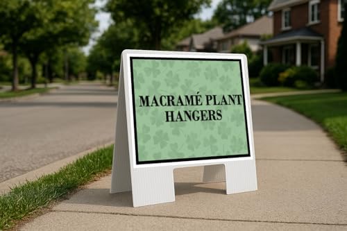 Macramé Plant Hangers St. Patrick'S Day Irish Dark Clover A-Frame Double Sided 23x23 in. sign by WorkHouseSigns