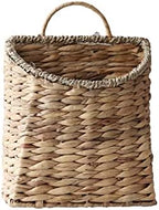 GYASVWU Woven Hanging Basket Water Hyacinth Hanging Wall Basket Wicker Handmade Baskets for Garden Farmhouse Home (Seagrass mouth) by GYASVWU