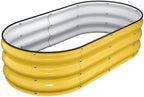 Winpull Raised Garden Bed Kit, 4x2x1ft Galvanized Planter Box with Rubber Safety Edging, Metal Garden Beds for Vegetables, Flowers, Herbs, Backyard & Patio (Cream Yellow) by Winpull
