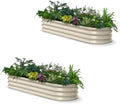 2 Pcs Galvanized Raised Garden Bed 6x2x1 ft, 12" Metal Planter Box by Annoell