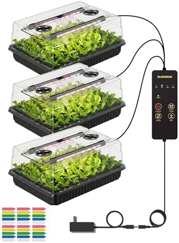 GLOWRIUM Seed Starter Tray with Grow Lights, 162-Cell Plant Germination by GLOWRIUM