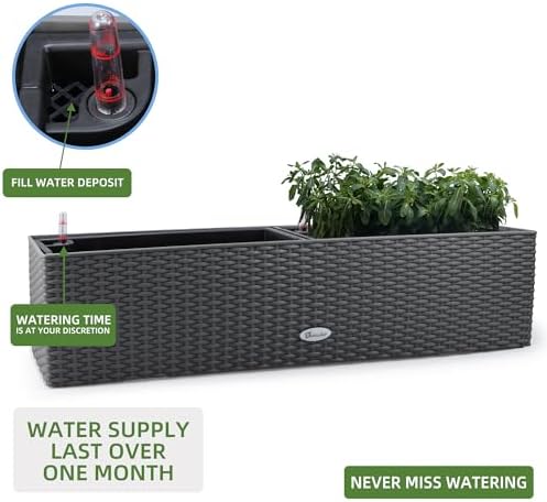 Dexceder 31.5 Inch Self Watering Rail Window Box (Deep Gray) - Image 5