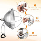 Macarrie 12 Pack 10.5 Inch Clamp Lamp Light with Aluminum Reflector - Image 4
