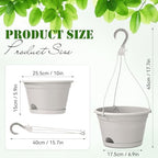 Roshtia 20 Pcs 10 Inch Hanging Baskets for Plants, Grey White - Image 2
