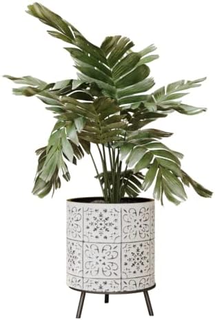 EverNest Tristan Neutral Minimal White and Black Modern Style Planter with Nyra Stand, SelectBase Plant Pots, Indoor Planter, Boho Home Decor, Minimalist Pot for Plants (Small, Black) by EverNest