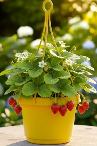 Hanging Flower Pots Yellow 5 Pack - Image 4