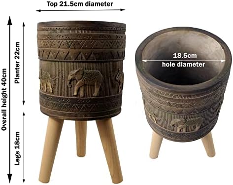 Leaf Large Planters Plant Pots, Fibreglass, 40cm Zandi Elephant - Image 4