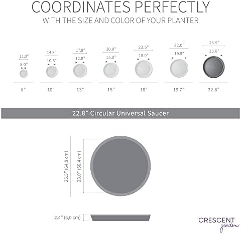 Crescent Garden Universal Round Planter Saucer, Drainage Dish for Pots, Large Plant Dishes Saucer, Outdoor Plant Trays - Rust (23" Inner, 25.5" Outer Diameter) - Image 3