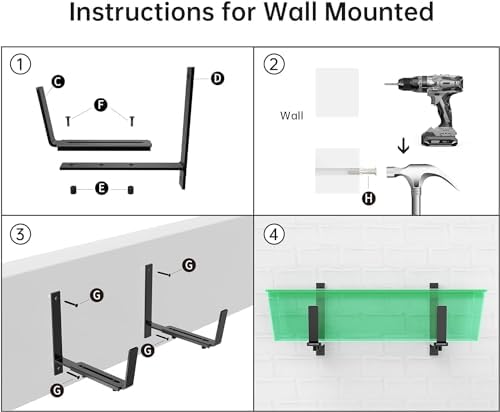 Y&M Adjustable Window Box Brackets 6 Pack, Wall Mount Planter Box Brackets - Image 5