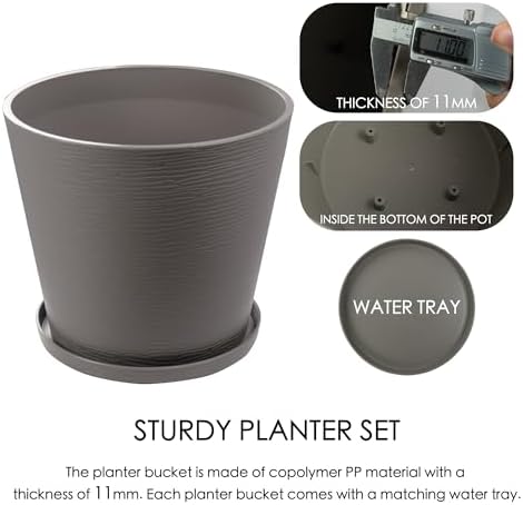 Kozyard 2Packs Round Planter Indoor Outdoor Plant Pots - Image 3