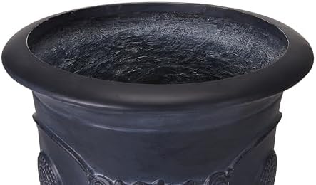 Merax 21.26" H MGO Flower Urn Planter with Drainage, Antique Black - Image 5