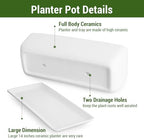 MyGift 14 Inch Unglazed White Ceramic Indoor Plant Pot with Drainage Hole - Image 5