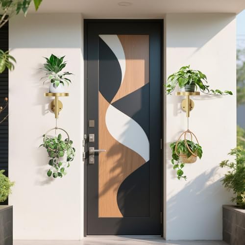 YUOROS 3 Pack Wall Plant Holder Stand Wall Planters for Indoor Plant (Gold) - Image 7