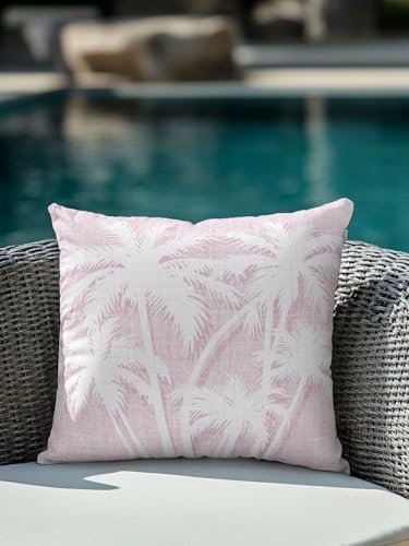 Tropical Palm Tree 16x16 Waterproof Outdoor Throw Pillow with Insert, Vintage Lavender Exotic Botanical Plants Patio Decorative Cushion for Outdoor Furniture, Balcony Porch Garden Chair Pillow, 1 Pack - Image 4