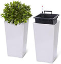 22.5" Tall Self-Watering Planters Set of 2, Indoor & Outdoor Flower Pots by EcoSummer