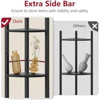 Tajsoon Small Corner Shelf Stand 4 Tier 48.5" with Metal Frame, Black - Image 3