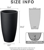 Kante Set of 2 Black Concrete Round Planters 23.6" Tall Home & Outdoor - Image 2