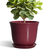 12 Inch Pots for Plants, Ceramic Planter for Indoor Plants, Red by SUNPOTFOR