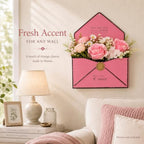7.3 Inch Metal Envelope Wall Planter Farmhouse Decor Retro Pink - Image 3