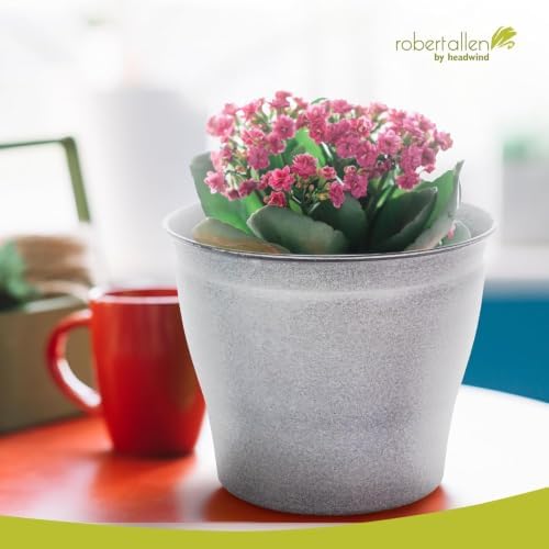 Headwind Natural Ironstone Timberline - 14" Pearl White Decorative Planter for Outdoor Pots for Plants – Modern Indoor Plant Pots, Large & Small Planters for Indoor Plants by Robert Allen 2-Pack - Image 5