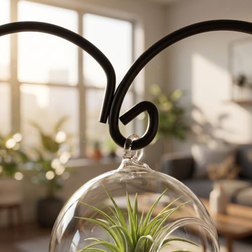 Zerodeko 5pcs Ornament Display Stand: Iron Hanging Rack Holder Heart Shape - Christmas Ornament Stand for Hanging Glass Globe Air Plant Terrarium Witch Ball Home Wedding Decor - Image 3