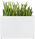 Metal Planter Box, No Installation Galvanized Steel Folding Rectangular Planter with Drainage Holes, 35.5"x 10"x 28" White Outdoor Planter for Porch/Patio/Garden by TISUWING