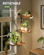 GENTINGBRO Window Plant Shelves 3-Tier with Grow Light Rotating Plant Stand - Image 3