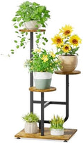 iDavosic.ly Plant Stand Indoor with Wooden Trays, 3 Tier Shelf, Black Brown by iDavosicly