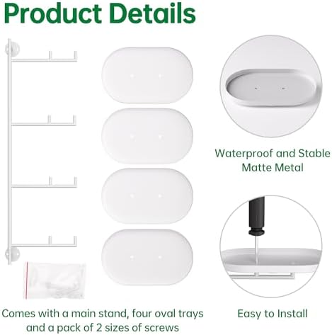 Rotating Window Shelves for Multiple Plants Indoor,4-tier Metal Corner White Plant Stand Holder Floating Hanger Shelf for Wall，Windows Sill Gifts for Planter Lover to Enhance Home Decor - Image 5