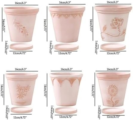 Flower pots Vintage Cameo Red Terracotta Planter Outdoor Indoor(F) - Image 2