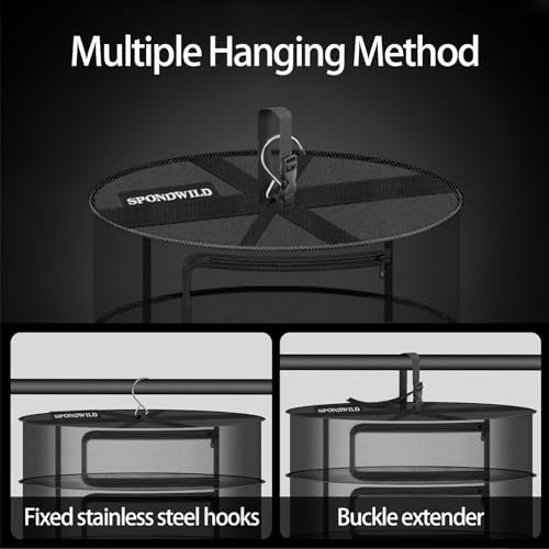 Herb Drying Rack, 18" Diameter 3 Layer Hanging Mesh Net - Image 3