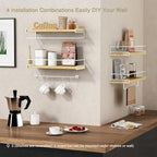 Natural Wood Floating Shelves Bathroom over Toilet Wall Mounted Set of 2 - Image 5