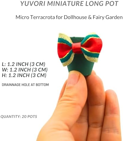 Mini Terracotta Pots – Small Clay Flower Pots for Succulents, Cactus, DIY Crafts, Fairy Garden, Miniatures, School Projects, Mini Planters - Set of 30 (Bow Accent, 1.2 Inch) - Image 2